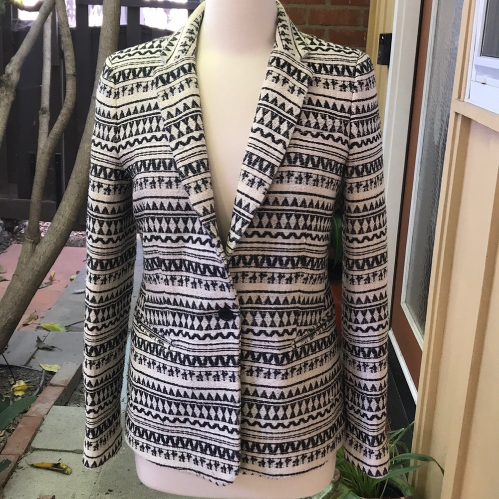 Banana Republic Jacquard One Button Blazer